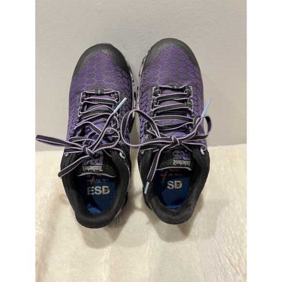 Women's Timberland PRO Powertrain Sport Alloy Toe Work Purple Sneaker Size 6W - Picture 2 of 11